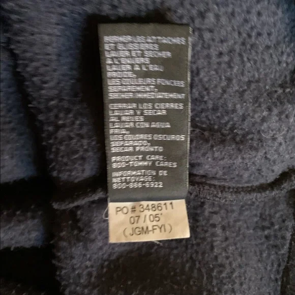 Y2K TOMMY HILFIGER BLUE FLEECE PULLOVER ZIP SWEATER UNISEX M-L - Picture 8 of 10